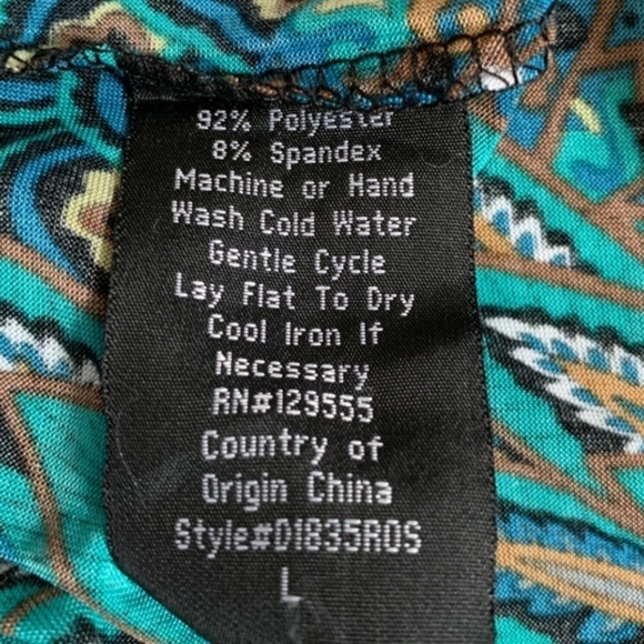 Hypnotik Halter Dress Beaded Strap Sz L Exotic Peacock Floral Print #252G - Picture 7 of 7